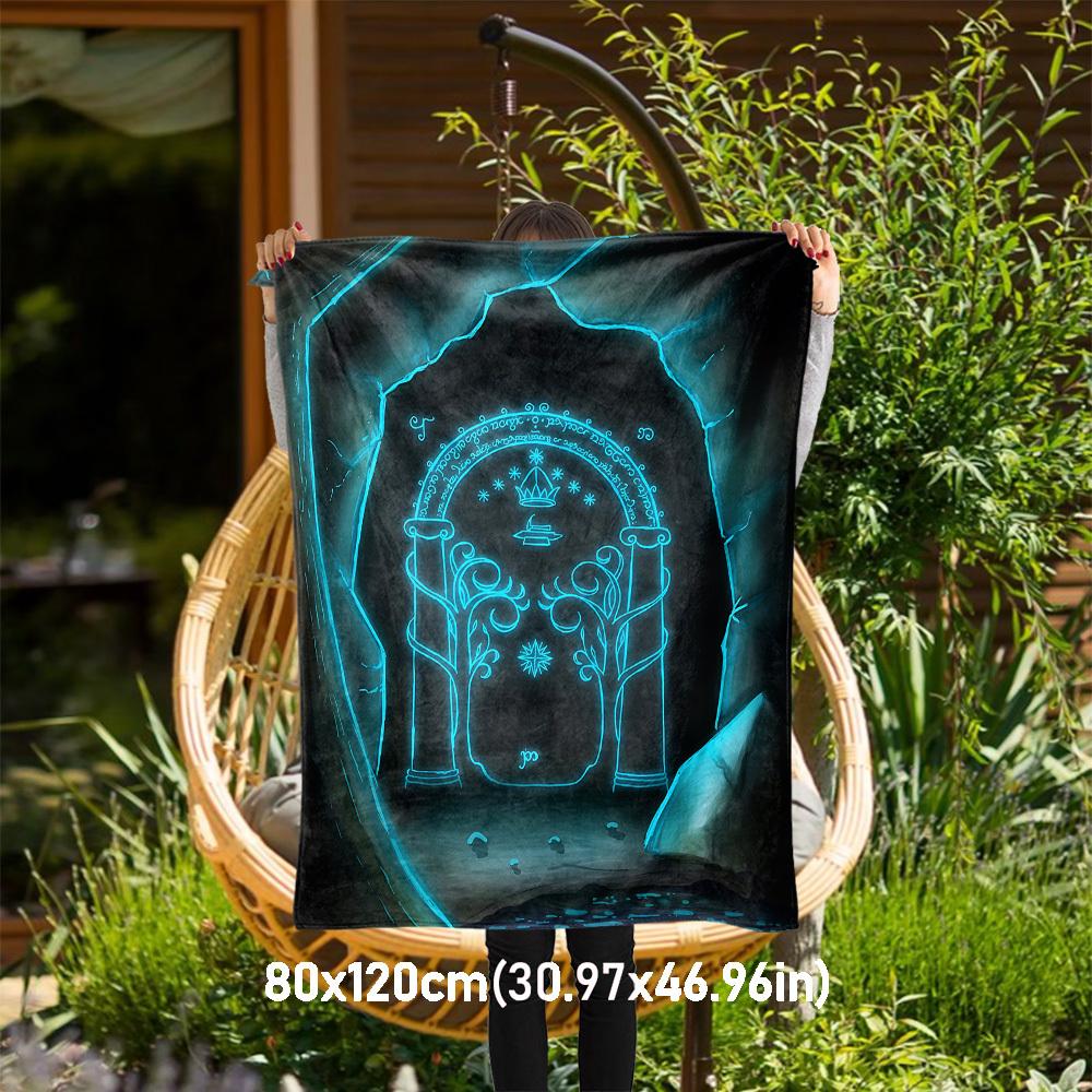 

1pc magic portal glowing - Throw Blanket, Soft, Flannel Blankets, Living Room, All Seasons Use-1021092 80x120cm