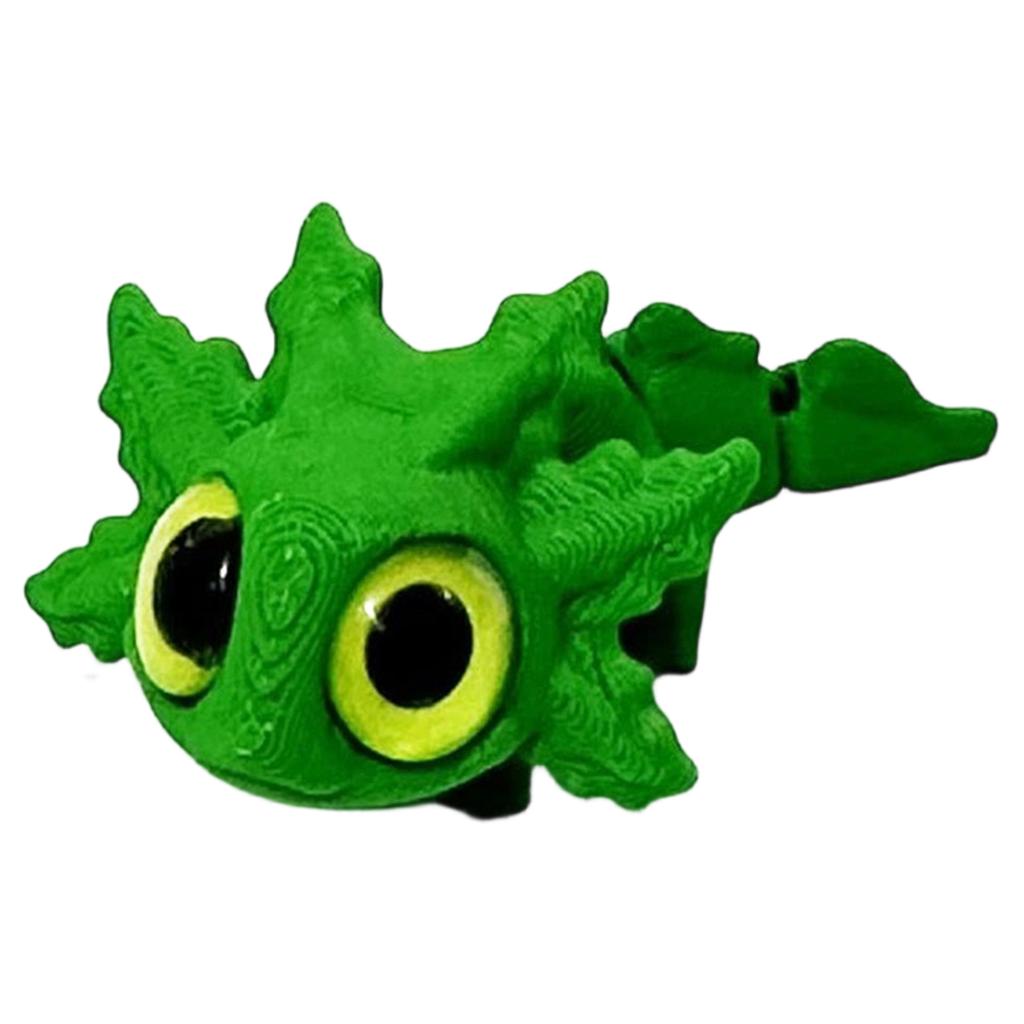 3D Printed Salamander Keychain, Big Eyed Dragon With Movable Joints