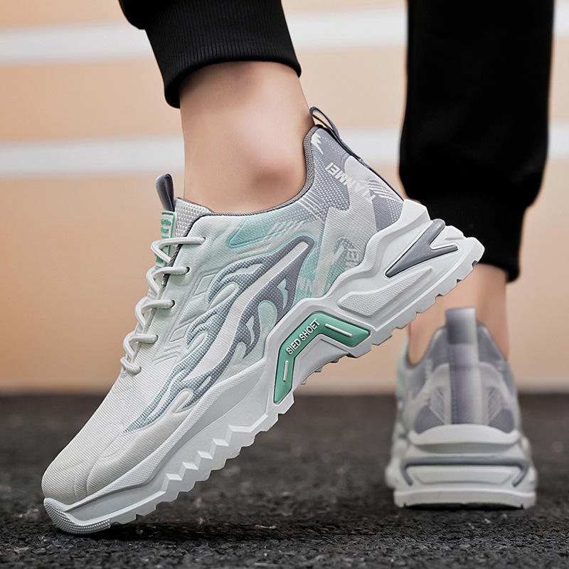 

Men s shoes autumn and winter 2025 new youth leisure sports running lightweight thick-soled wear-resistant men s popular dad shoes 44 зелений