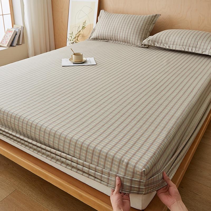 Fitted Sheet Dustproof Mattress Protector Non-slip Sheet Skin-friendly Breathable Dirty Washable Dormitory Fitted Sheet