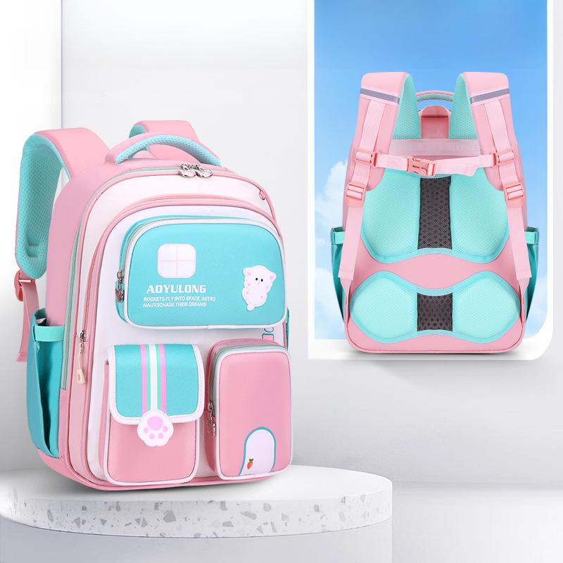 

Large-capacity Backpack for Primary and Secondary School Students, Ultra-light Pressure-reducing Back-protecting Children s Backpack розовый