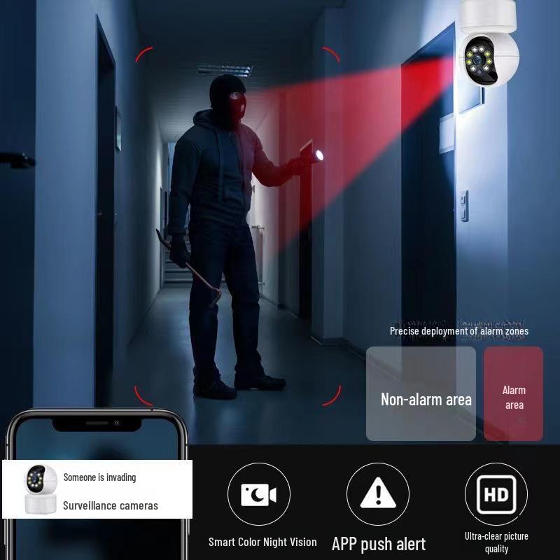 Wireless Indoor Smart Camera with 360° Rotation and Night Vision
