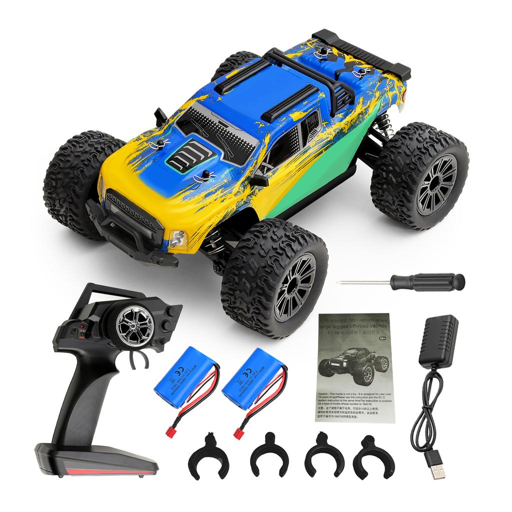 1 16 Scale RC Car, 2.4GHz 35KM H High Speed Electric 4WD Off Road Remote Control Truck with LED Lights, All Terrain RC
