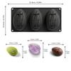 New 3-Cell Almond Design Silicone Chocolate Mold French Mousse Cake Mould Dessert Baking Tools Kitchen Silicone Bakeware