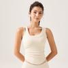 Womens Yoga Top With Built-in Bra Moisture-Wicking Seamless Crop Tank Gym Running Fitness