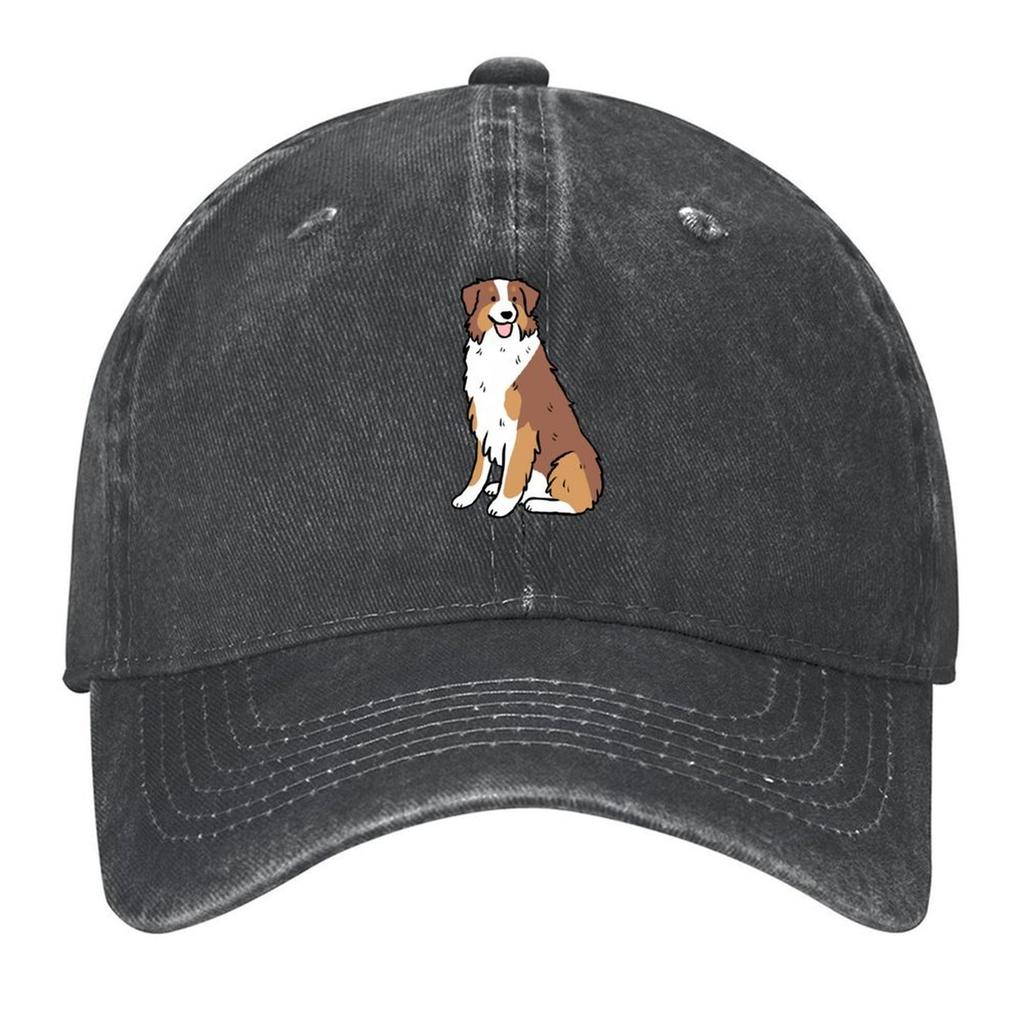 2026 Australian Shepherd Face Cute Illustration - Red Tri Australian Shepherd Baseball Cap Fishing Caps Man Sun Hats For Women M