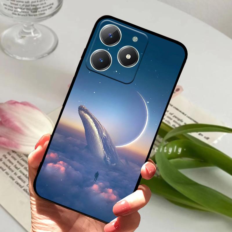 Pro Realme C61 Pouzdro RMX3939 Roztomilý Kreslený Měkký Silikon TPU Zadní Kryt Telefonu Pro OPPO Realme C63 4G Nárazuvzdorný Matný Coque Fundas