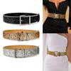 Shimmering Sequins Pin Buckle Belt for Adult Teens Blingbling Powder Waist Belt Fashion Waiststrap for Dresses Sweaters