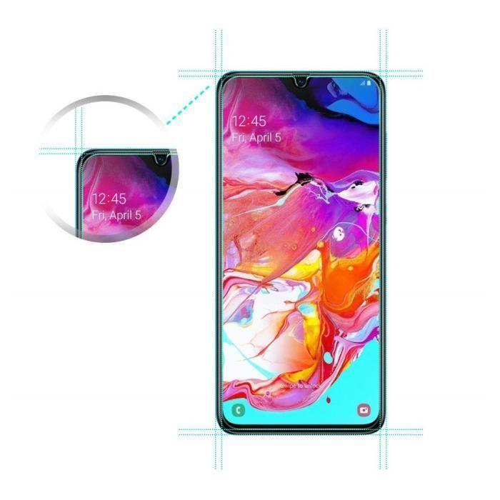 Displayschutzfolie - Phonillico - Samsung Galaxy A70 - 2er-Pack - Gehärtetes Glas - Kratzfest