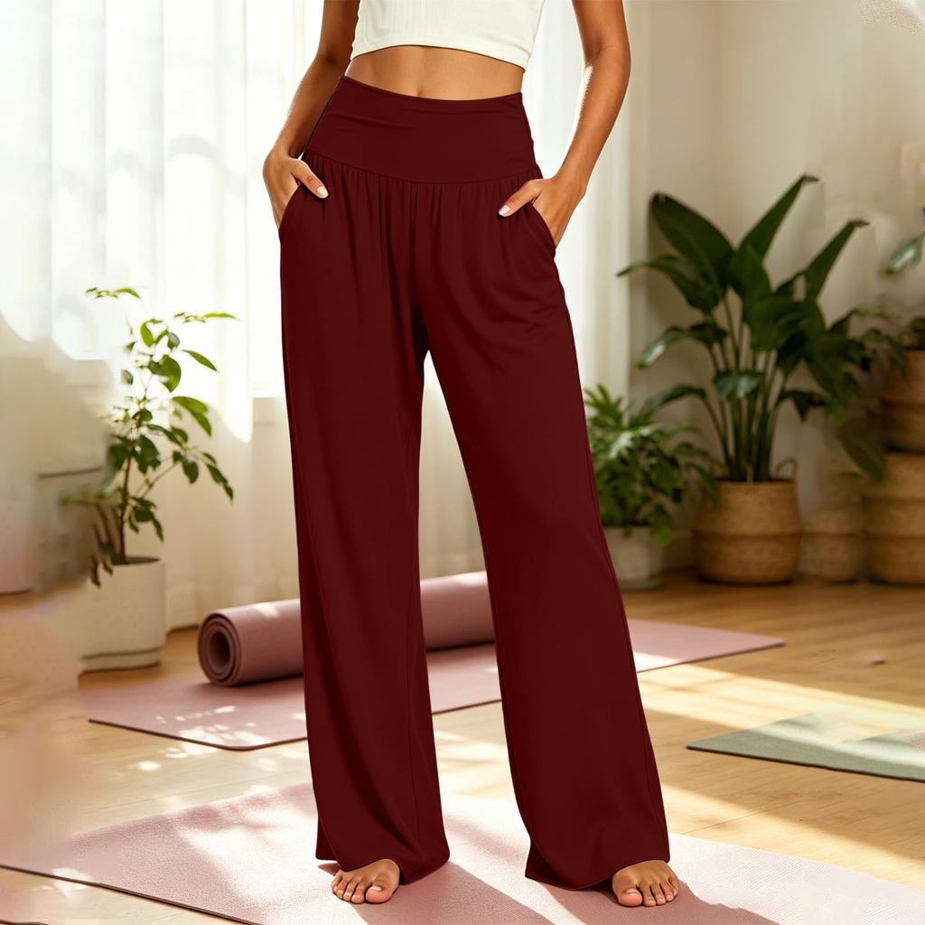 Women's Fashion High-Waisted -Color Casual Pants