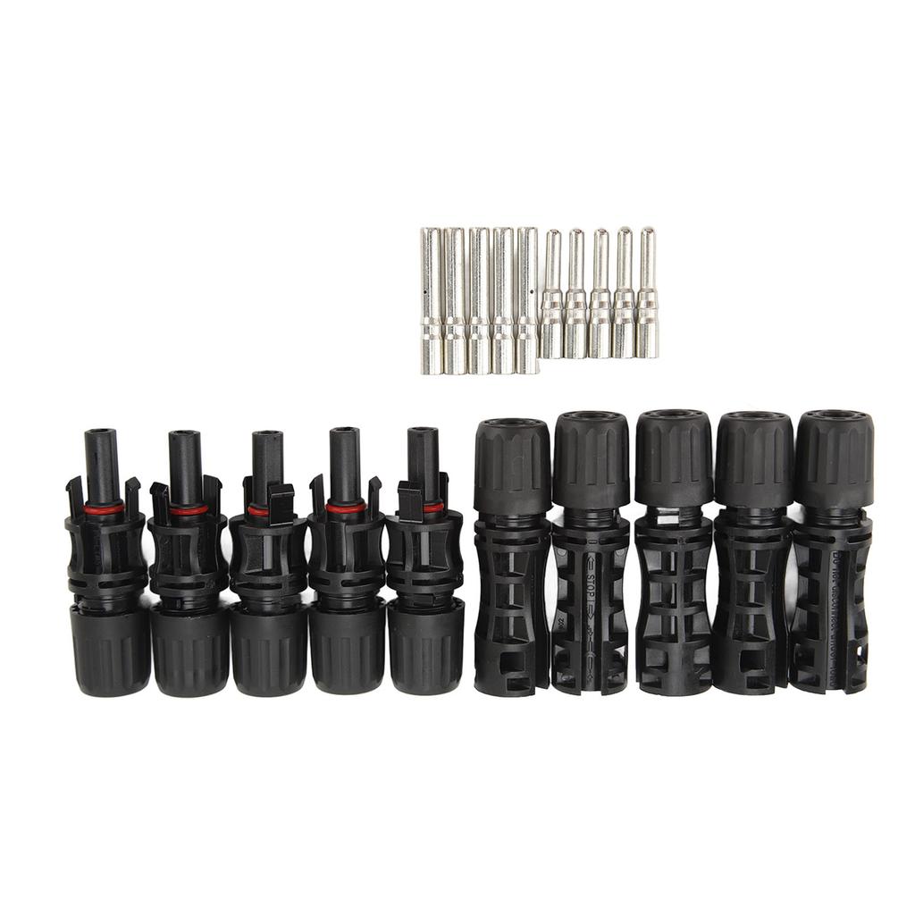 5 Set Solar Panel Connector Male Female IP67 Waterproof 1500V 50A Voltage Resistant Photovoltaic Connector for Solar