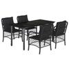 VidaXL Ensemble à Manger de Jardin avec Coussins 5 pcs, Table et Chaises de Patio, Meubles d'Extérieur Terrasse, Moderne, 3212106