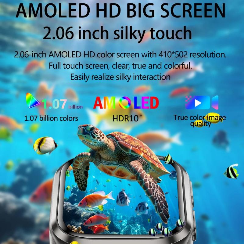 2026 New Men Airbag Air Pump ECG Blood Pressure Uric Acid Blood Fat Temp Health Monitor Bluetooth Call 2.06-inch AMOLED Smart Watch