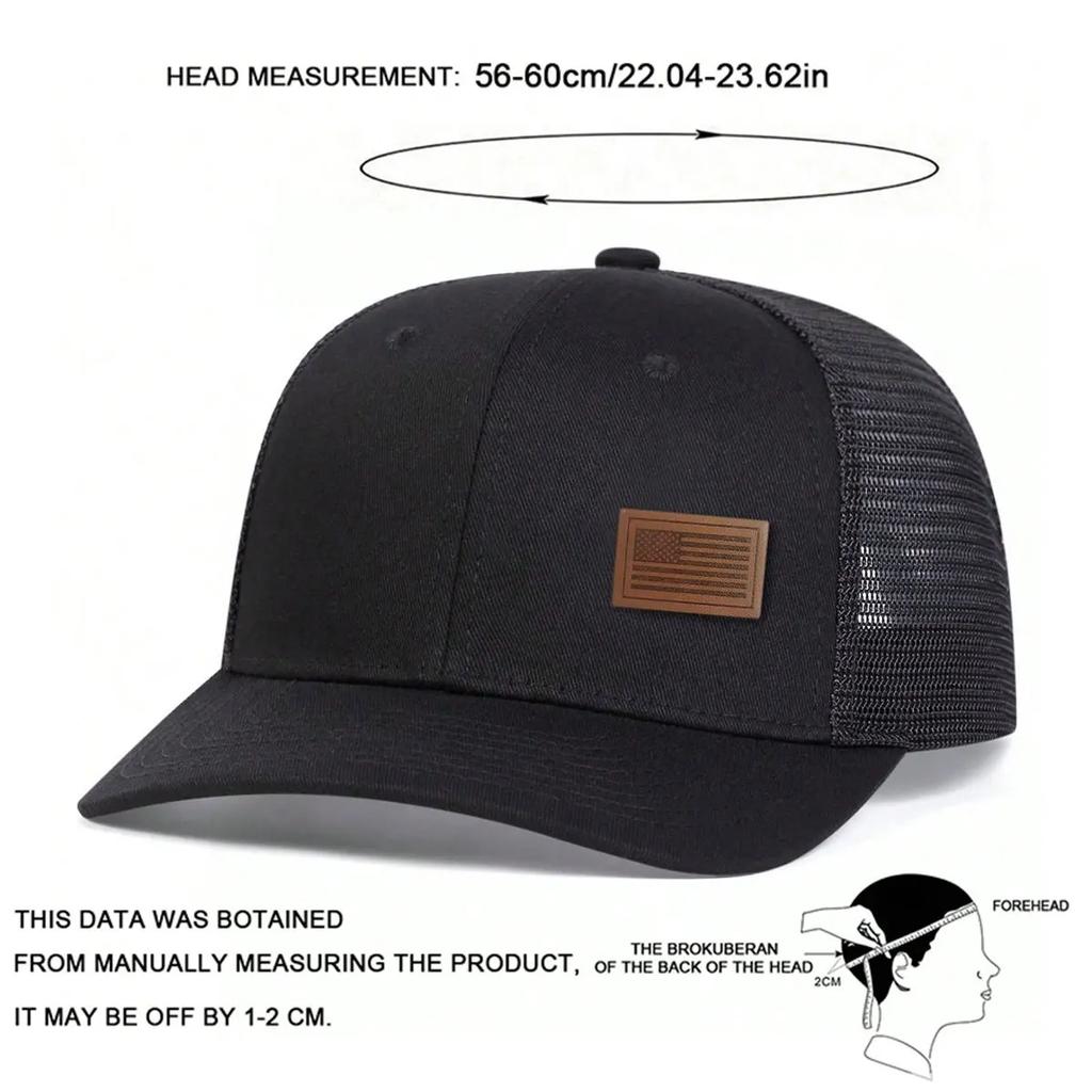 Net Baseball Label Leather Flag American Neutral Gender Women Men For Caps Spring Summer Outdoor Adjustable Casual Hats Dad Hat Sunscreen Hat