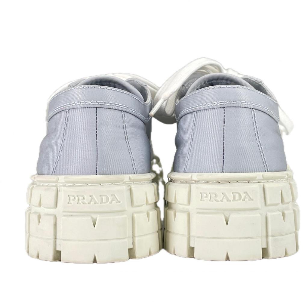 Tolle PRADA Sneaker Re-Nylon Doppelrad Dreieckslogo blau Nylon Damen 35.5 1E260M Gebraucht