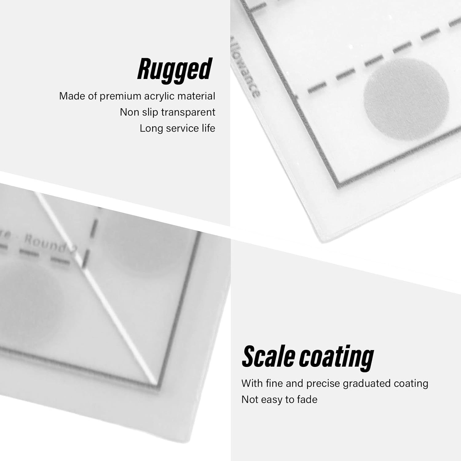 

Mini Quilt Ruler, Pineapple Trim Tool Mini Quilt Ruler Acrylic Corners Ruler DIY Quilting Ruler for 6 8 10 Inch Finished Blocks Ananas Blocks,