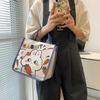 Japanese cute canvas bag bunny printed cartoon less tutoring bag go out hand carry bento bag wholesale