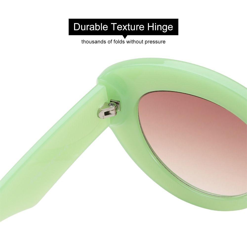 

Ins Popular Retro Eyewear Thick Frame Oversized Sunglasses Cat Eye Oval Sun Glasses Sun Glasses Light Green-Tea