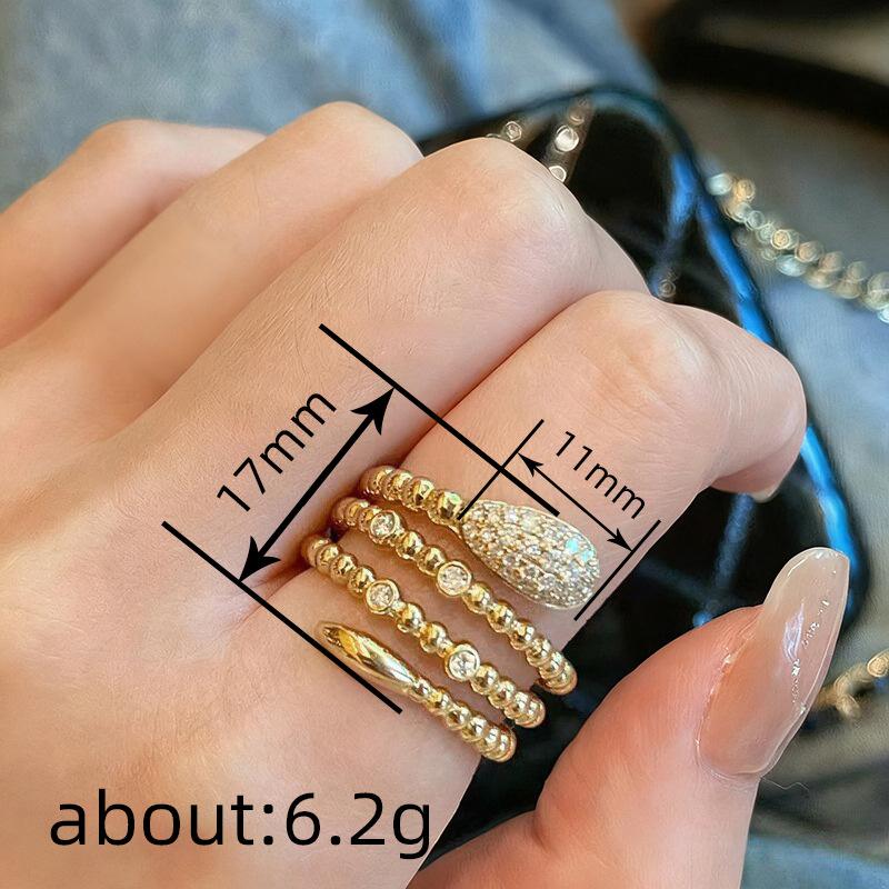 Spiral metal plating bead ring women, serpentine hovering design niche jewelry Douyin