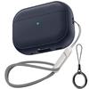 Für AirPods Pro 3/Pro2/Pro Kopfhörerhülle Leder-Textur TPU Schutzhülle mit Lanyard für AirPods 4. Generation