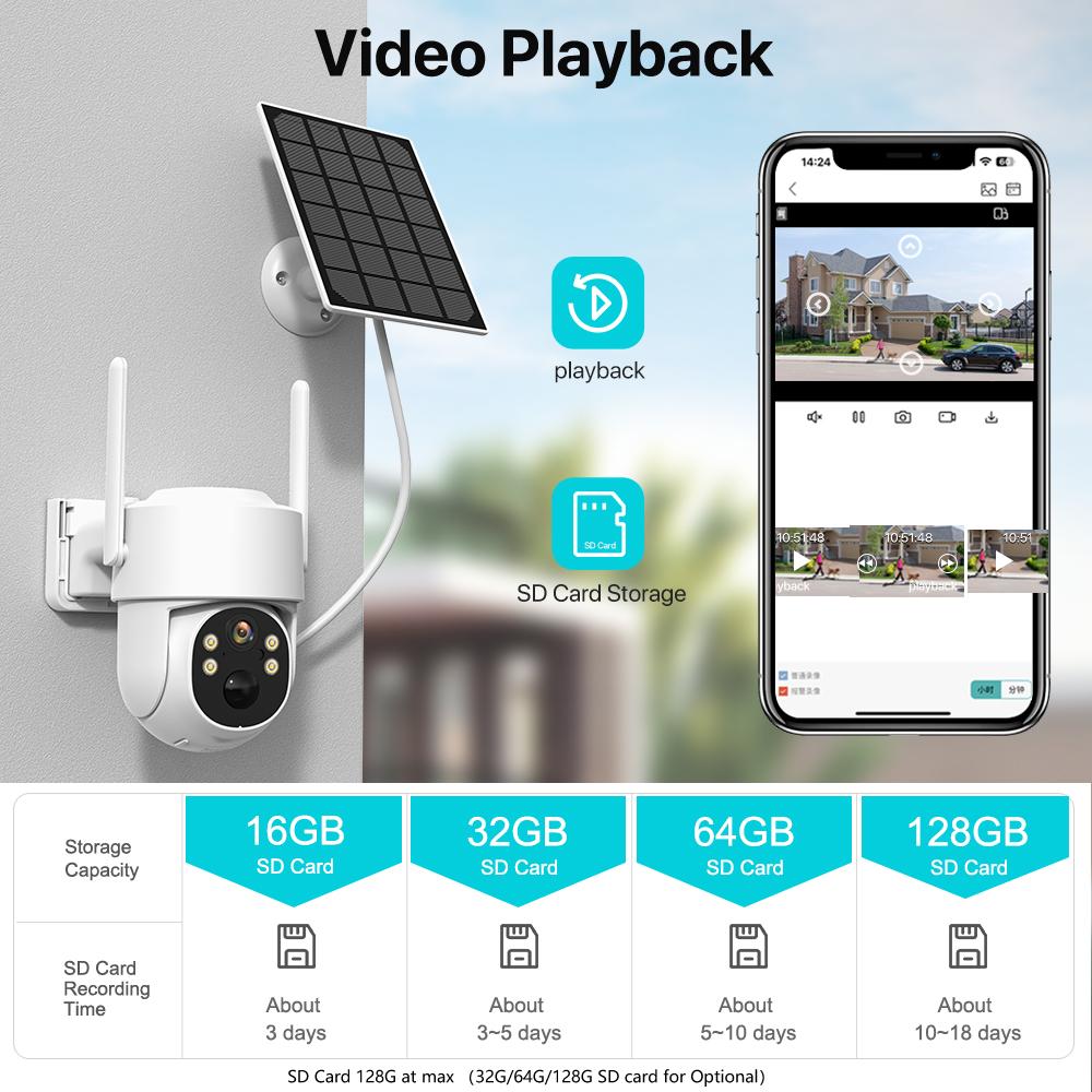 4G SIM Karte Solar IP Kamera 4MP HD Outdoor Wireless WIFI Eingebaute Batterie Powered PTZ Kamera PIR Personenerkennung 2-Wege Audio iCsee
