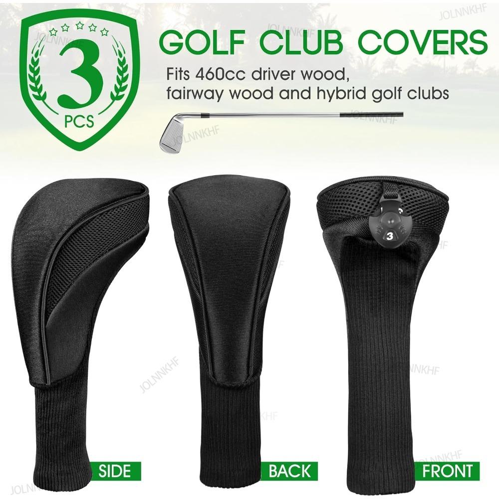 Xiaomi 3Pcs/Set Long Neck Golf Club Head Covers Wood Driver Protect Headcover Number Tag Fairway Golf HeadCover Golf Accessories