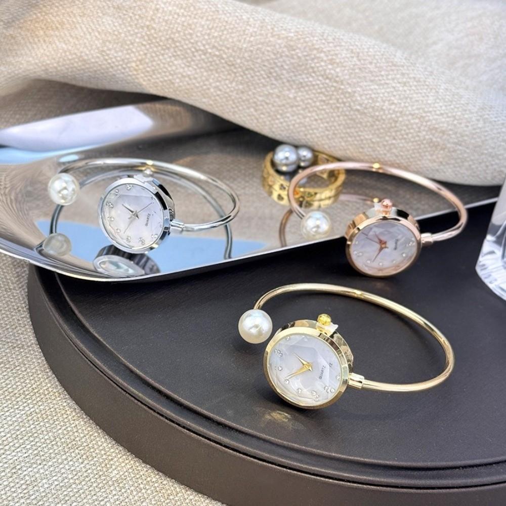 Gemstone Quartz Quartz Wristwatch Elegant Rhinestone Dial Watch Gift Pearl Bracelet Watch  Wedding