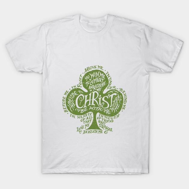 Men Black Print T-shirt Saint Patrick S Breastplate No-Cut Transfer Paper Print Cotton Tshirt S белый