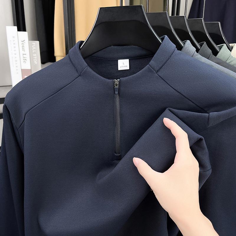 Men's 2025 Half-Zip Hoodie: New Autumn/Winter Long Sleeve Stand Collar Casual Shirt