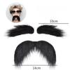 Self-Adhesive Fake Beard Set Hairy Facial Hair Props Novelty Eyebrow Mustache Set  Christmas Party