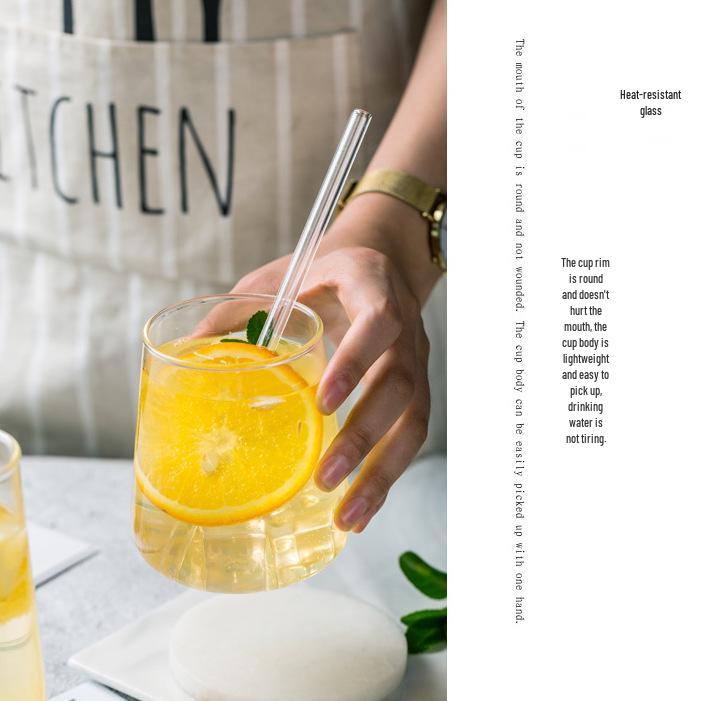 Nordic Style Mount Fuji Whiskey Glass - Transparent, Heat-Resistant, Water Drop Design for Cold Drinks