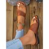 Women's New Foreign Trade Large Size Toe Slippers Women's Beach Sandals Flat Bottom Comfortable