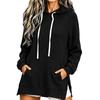 Women's Casual Loose Fit Mid Length Corduroy Hoodie for Everyday Wear