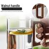 HANDUNYOU 400ml Glass Tea Cup with Wooden Handle