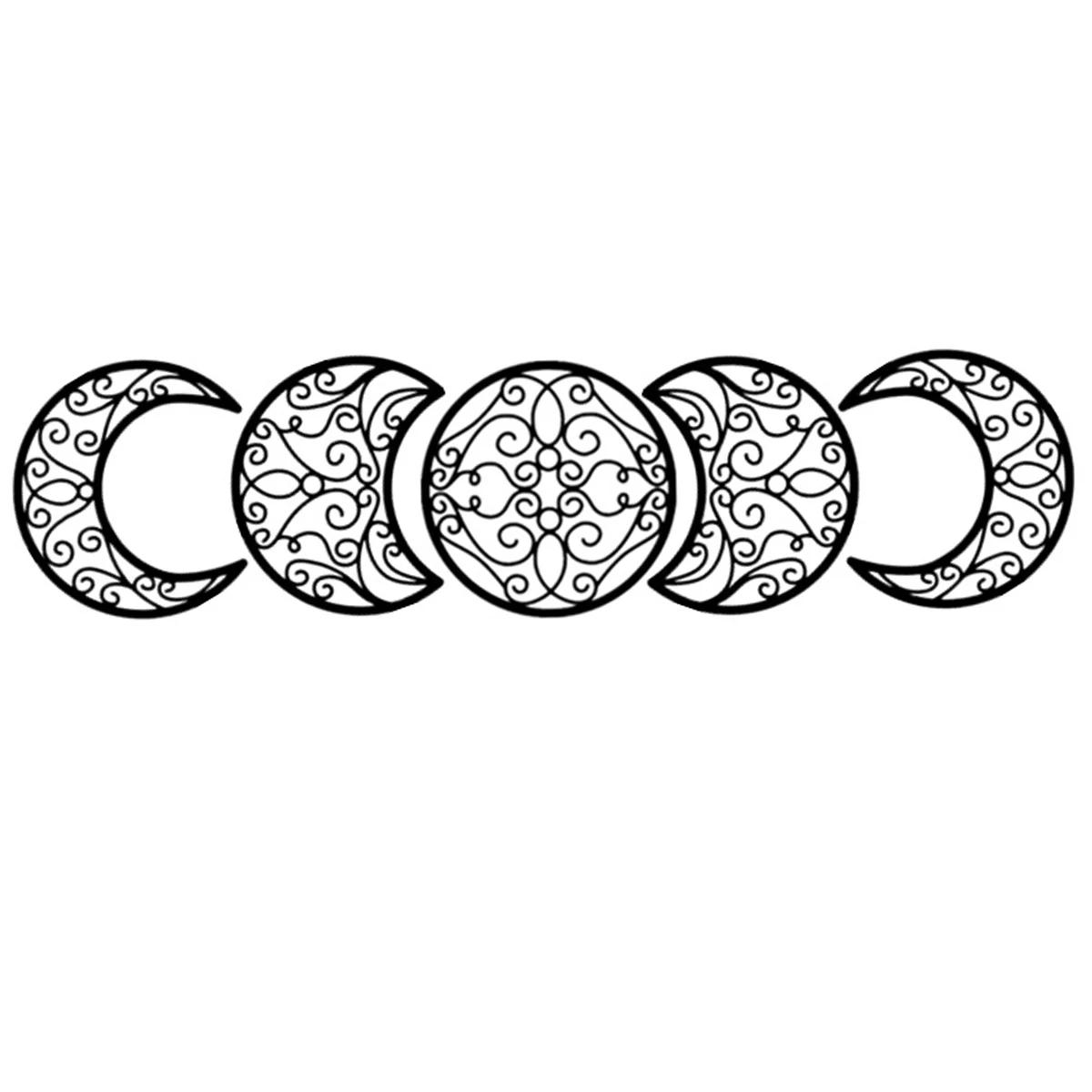 

3D Moon Phase Wall Hanging Set 5pcs, Black Moon Decor for Bedroom, Nordic Boho Spiritual Home Decoration Gift