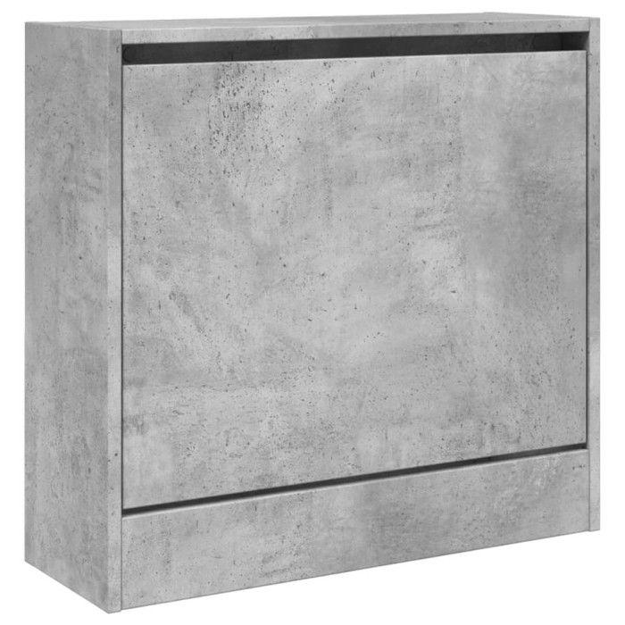 VidaXL Armoire à chaussures gris béton 60x21x57 cm bois d'ingénierie 839885