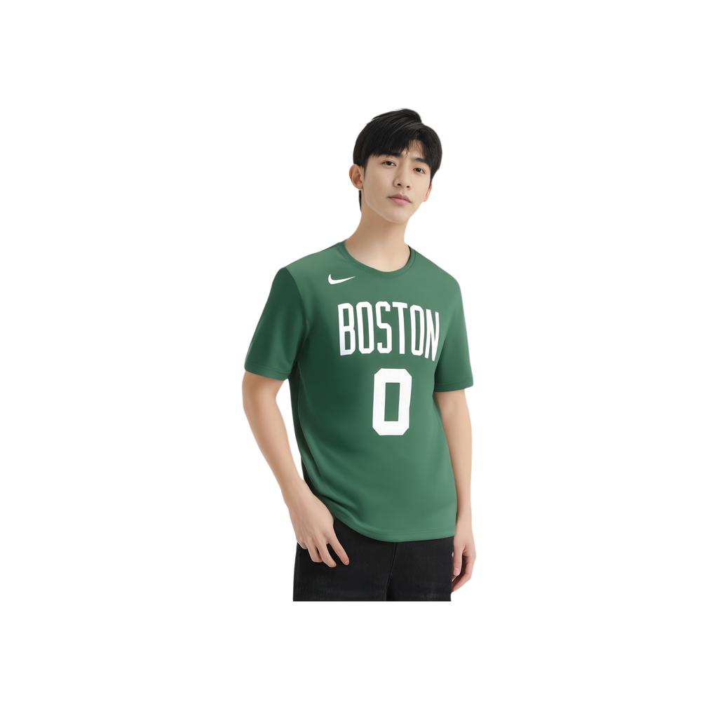 Nike Solid Color Round Neck Casual Letter T-Shirt Men Tops Green DR6364-320