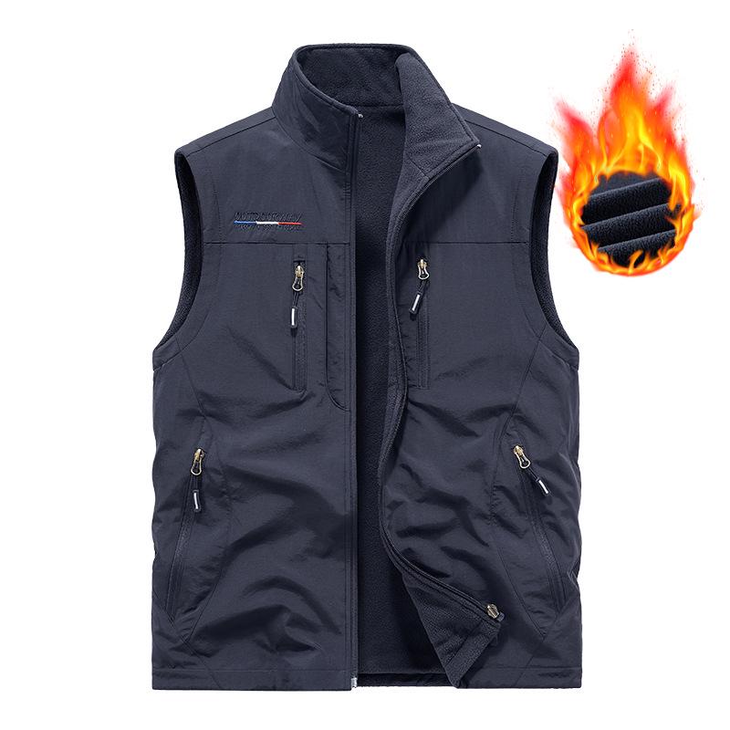 Schnelltrocknende Angel- und Fotoweste für Herren mit mehreren Taschen – Warme Outdoor-Weste für Herbst und Winter