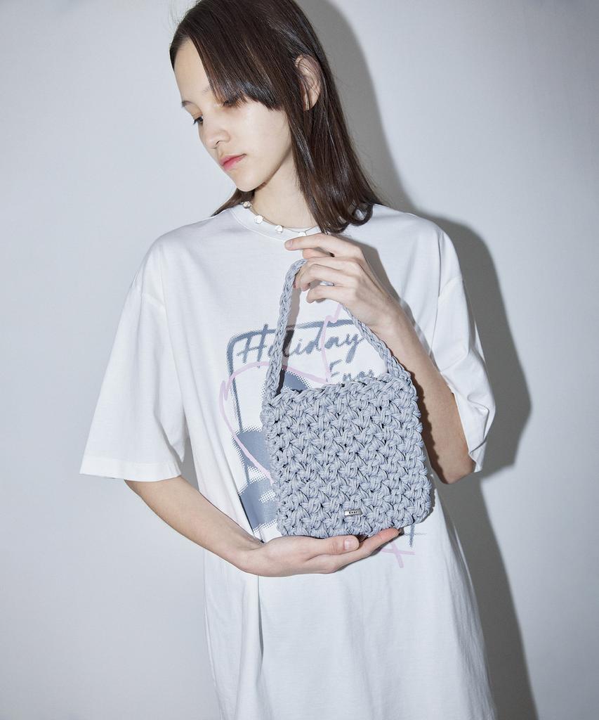 En Or Weaving Square Bag Mini - Gray