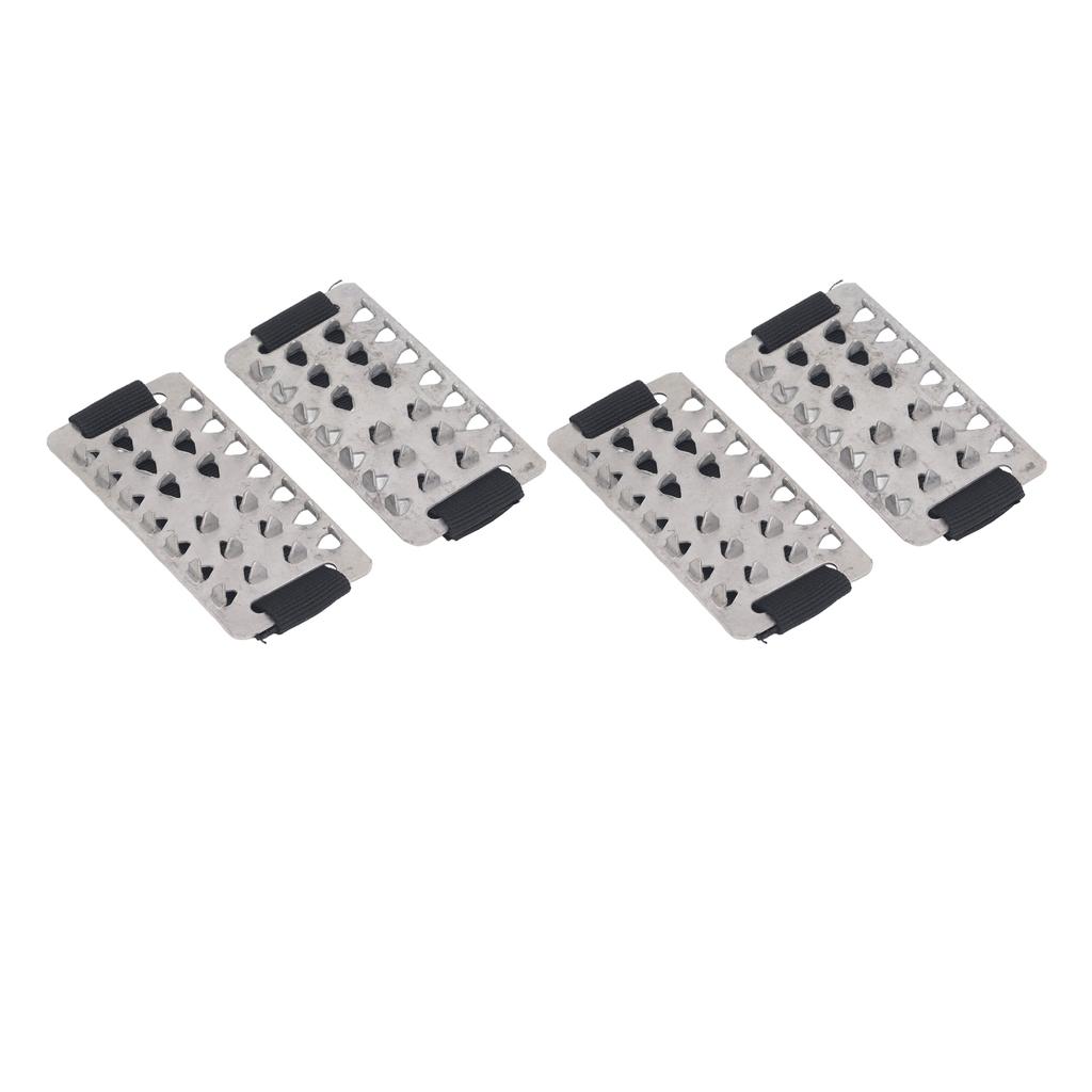 2 Pairs Snow Claw Ice Gripper 26 Points Stainless Steel Hook And Loop Anti Slip Traction Grips