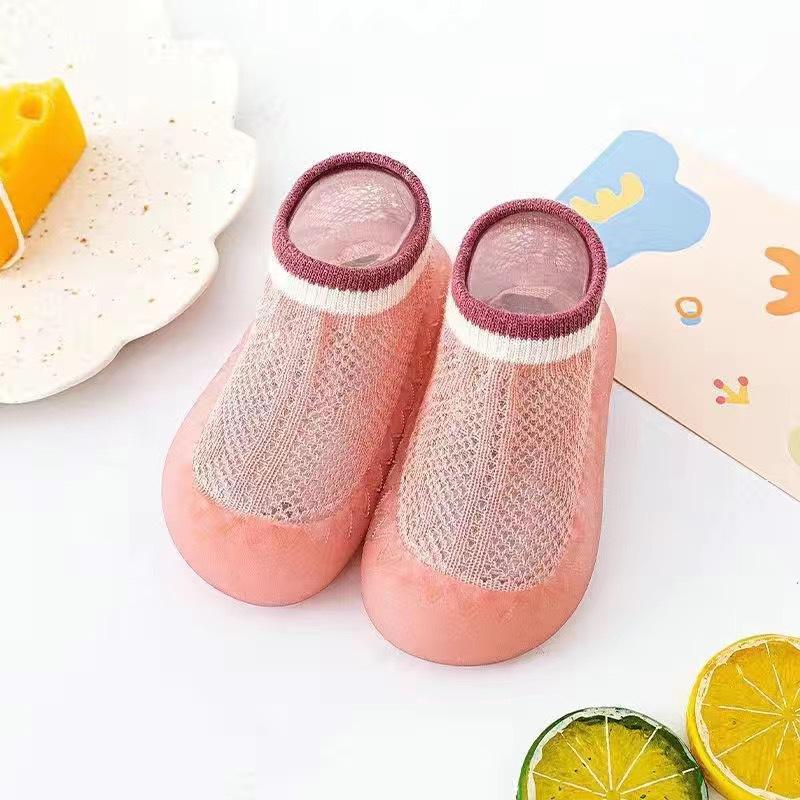 

Весна-лето, новые детские носки из гребенного хлопка с мягкой подошвой, нескользящие, дышащие, для ходьбы, сетчатые 25 розовый