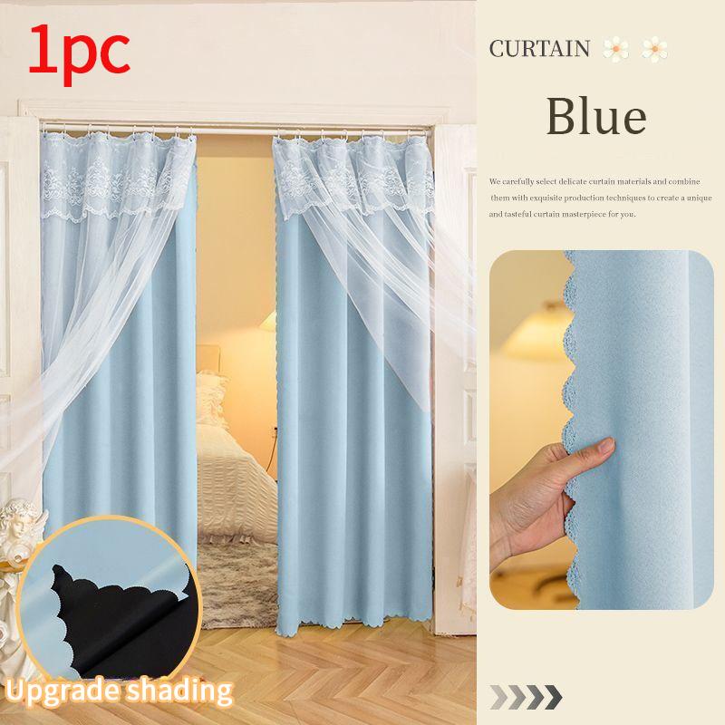 

1/2 шт. Двухслойные шторы Тюлевая оконная штора Светонепроницаемая штора Декоративная штора для гостиной и спальни Cortinas Para Ventanas 90x100cm