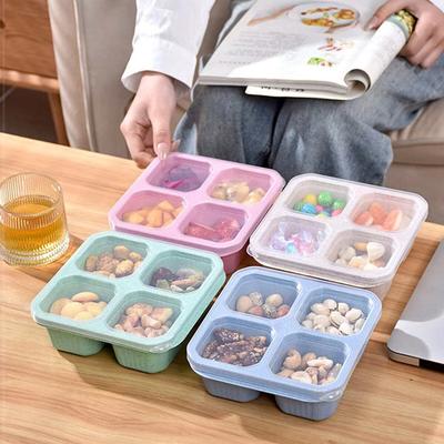 Portable Lunch Box Eco-friendily Wheat Straw Boxes Picnic Storage Box Fruit Container Compartmentalized Lunchbox for Kids Adult