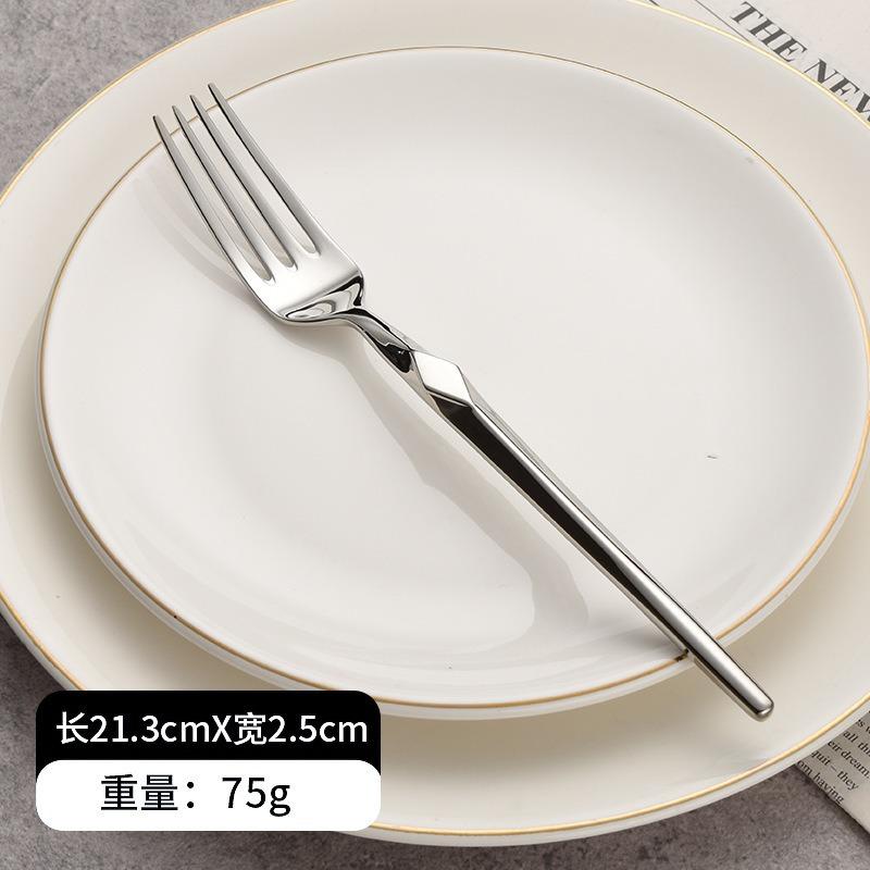 Stainless Steel Knife, Fork and Spoon Five-piece Set Restaurant Steak Knife Thickened Forged Stone Pattern Western Tableware Dessert Spoon and Fork