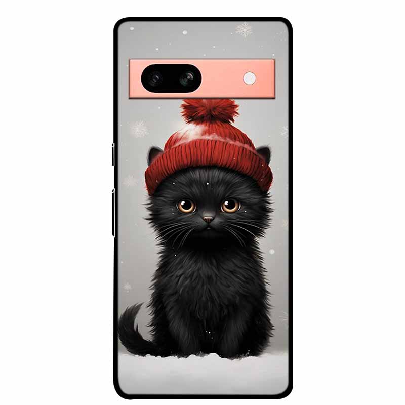Per Google Pixel 7a 5G Custodia 6.1" Cover Fiori Bordo Nero Silicone TPU Morbida Cover Posteriore Per Google Pixel7a 2023 Custodia Telefono Fundas
