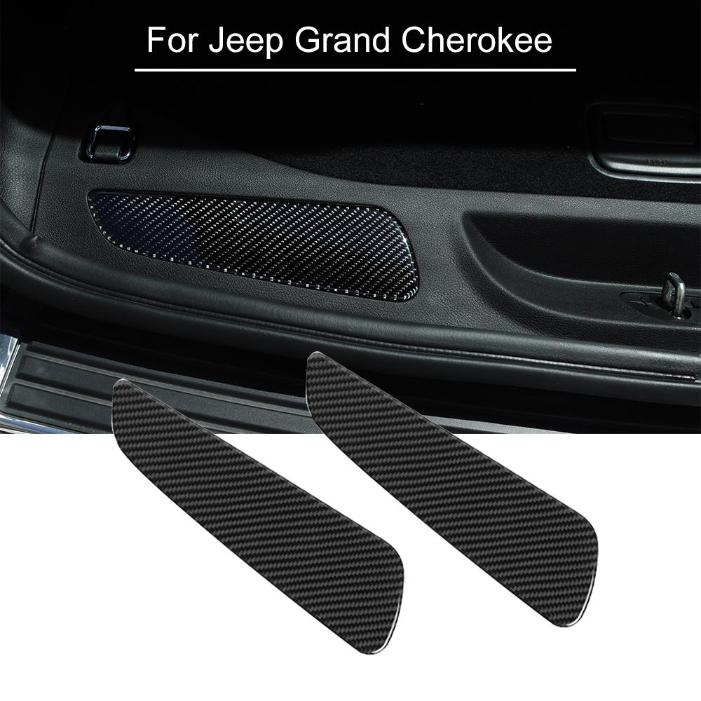 Carbon Fiber Rear Bumper Protect Cover Trim Sticker For Jeep Grand Cherokee 11+