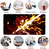 Gaming Mouse Pad Large Desk Mat Stitched Edges Fiery Red Hair Anime Sword Girl Print Keyboard Pad for Gamer Office Home
