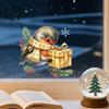 Non Adhesive Window Clings Christmas Bird Static Sticker Cute Watercolor Glass Stickers with Pine Branch PVC Waterproof Creative Gift Ideas