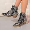 Vintage Embroidered Ethnic Style Short Western Boots Women's Shoes Fashion Pointed Toe High Heel Buckle Strap Ankle Boots