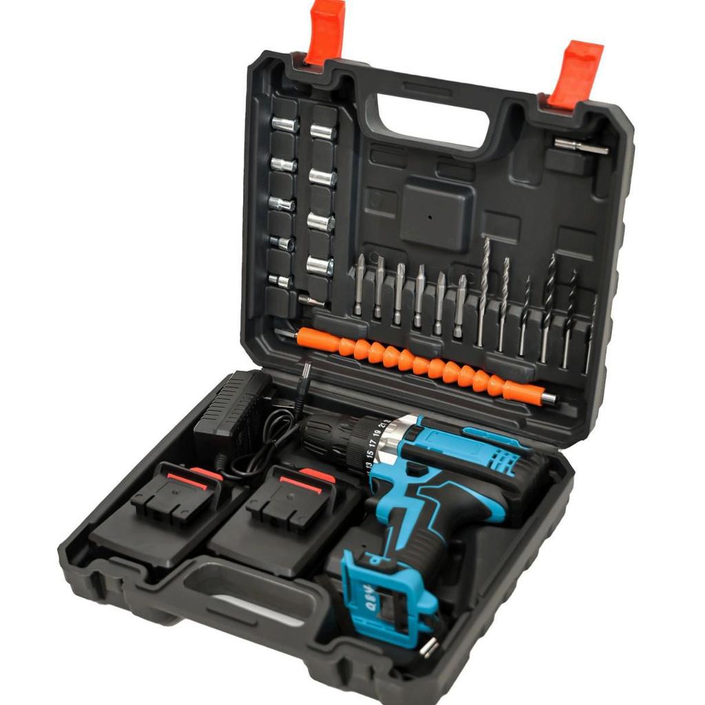 21V Multifunction Rechargeable Impact Lithium Drill & Electric Screwdriver Set